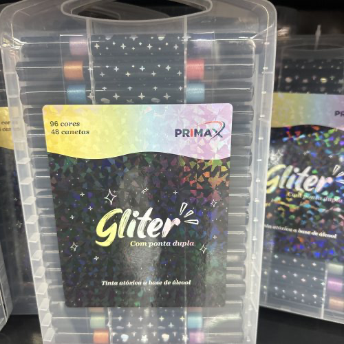 Caneta hidrográfica gliter 48 canetas