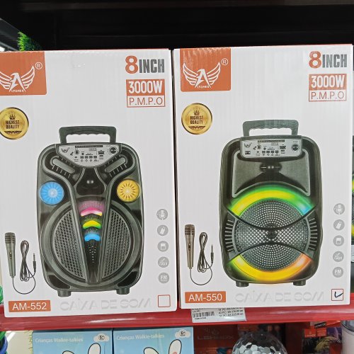 CAIXA DE SOM BLUETOOTH COM 01 MICROFONE E LED RGB