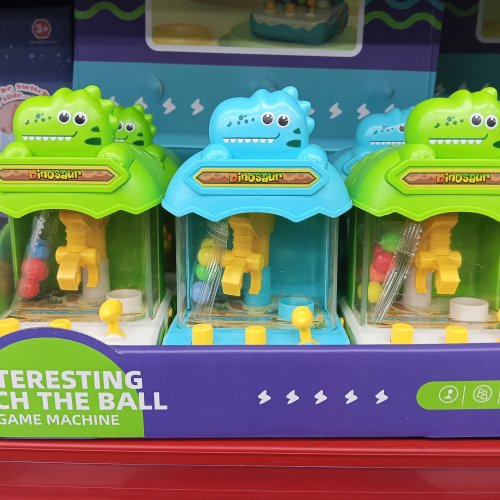 MINI MÁQUINA COM GARRA PEGA BOLINHA DINOSSAURO