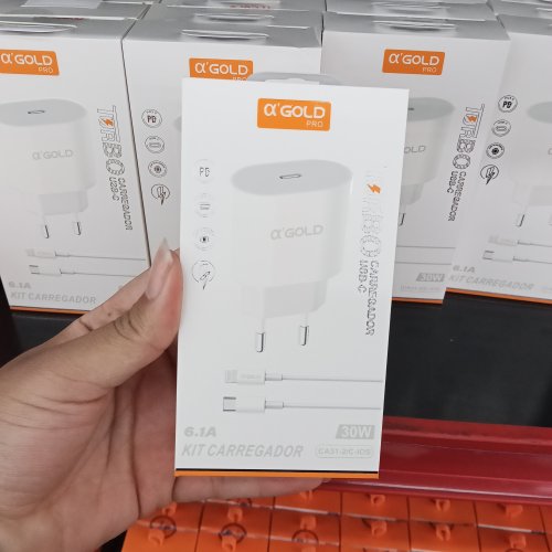 KIT CARREGADOR O'GOLD TIPO-C/IOS