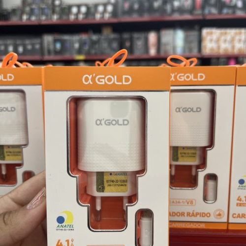 CARREGADOR RÁPIDO GOLD V8