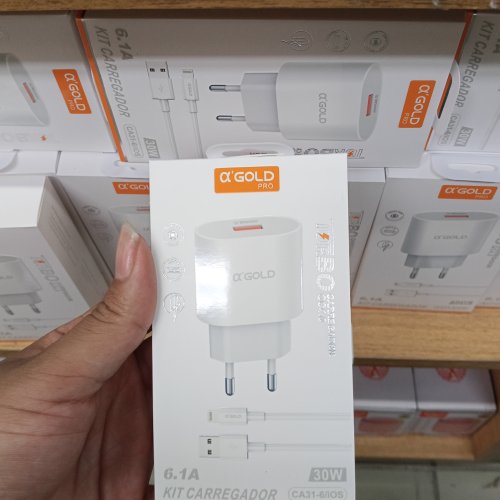 KIT CARREGADOR TURBO O'GOLD 4.0 USB/IOS