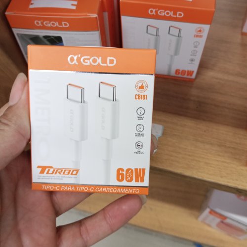 CABO TURBO 1M O'GOLD 60W TIPO-C/TIPO-C