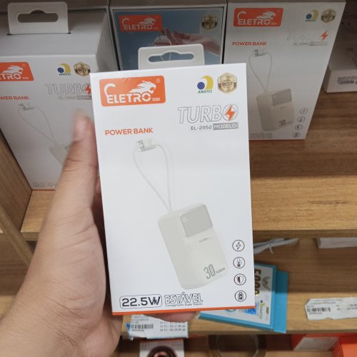 CARREGADOR PORTÁTIL POWER BANK TURBO 30000MHA