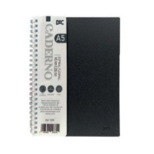 CADERNO ESPIRAL PRETO