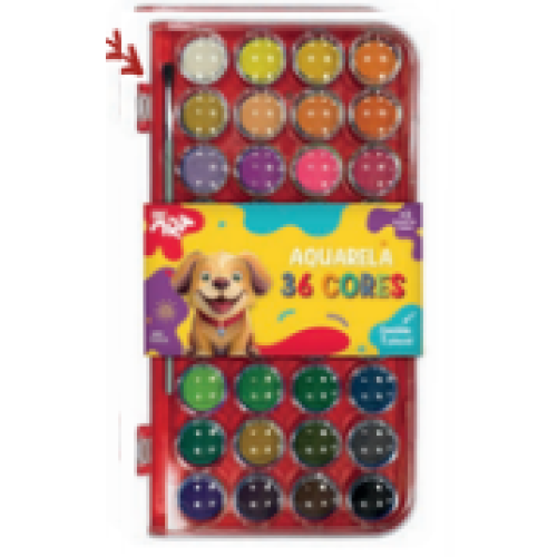 AQUARELA COM PINCÉL 36 CORES DACART