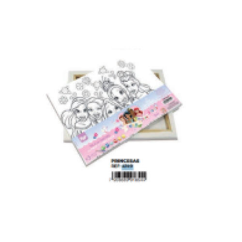 KIT TELA PINTURA COM PINCÉL GUACHE PEICESAS COM 6 CORES