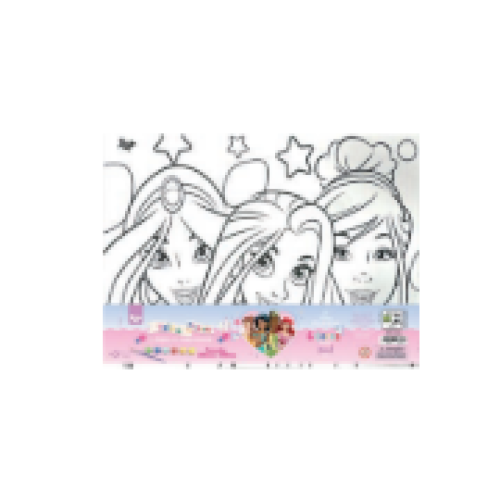 KIT DE TELA DE PINTAR COM PINCEL GUACHE COM 6 CORES PRINCESA