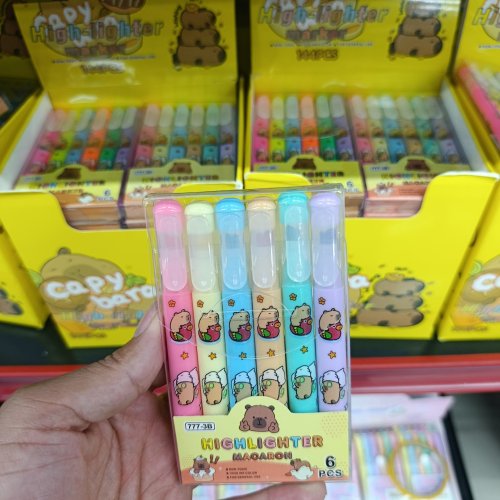 MARCA TEXTO COM PONTA PORORA CAPIVARA 6 CORES