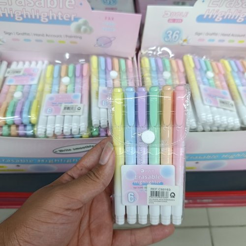 MARCA TEXTO COM PONTA POROSA 6 CORES PASTÉIS