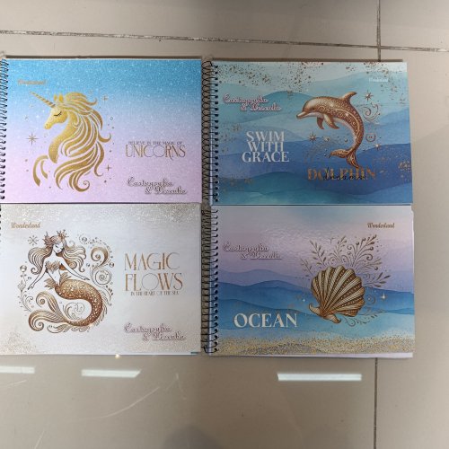 CADERNO CARTOGRAFIA E DESENHO 96 FOLHAS WONDERLAND