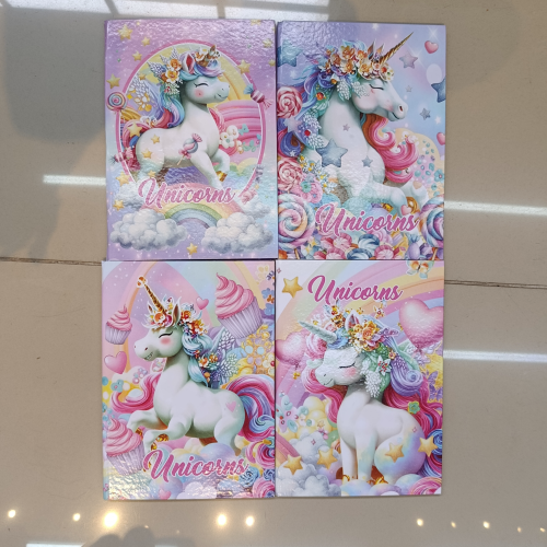 CADERNO BROCHURÃO CAPA DURA COSTURADO 96 FOLHAS UNICORNS