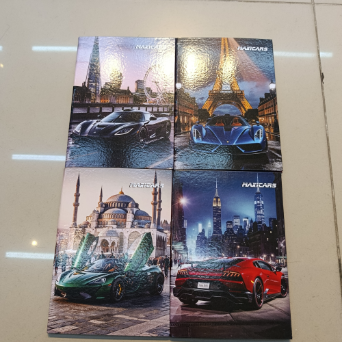 CADERNO BROCHURÃO CAPA DURA COSTURADO 96 FOLHAS MAXICARS