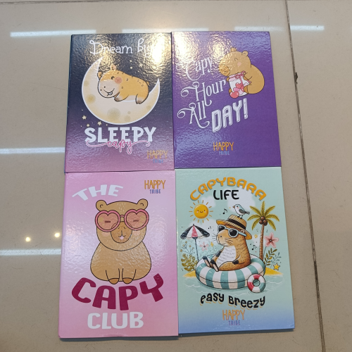 CADERNO BROCHURÃO CAPA DURA COSTURADO 96 FOLHAS HAPPY TRIBE