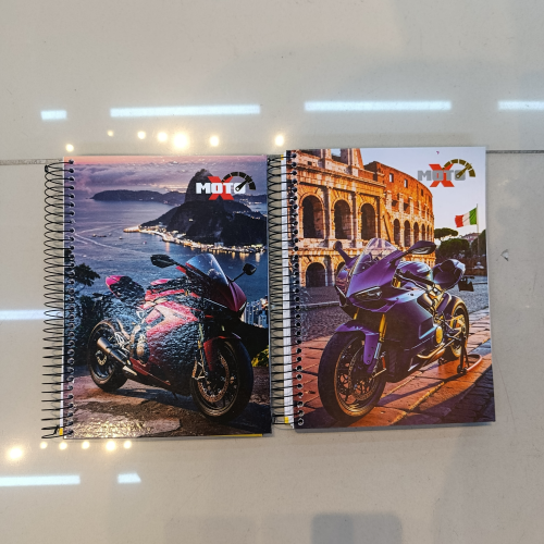 CADERNO CAPA DURA DE ARAME 200 FOLHAS XMOTO