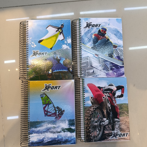CADERNO CAPA DURA DE ARAME 400 FOLHAS XSPORT