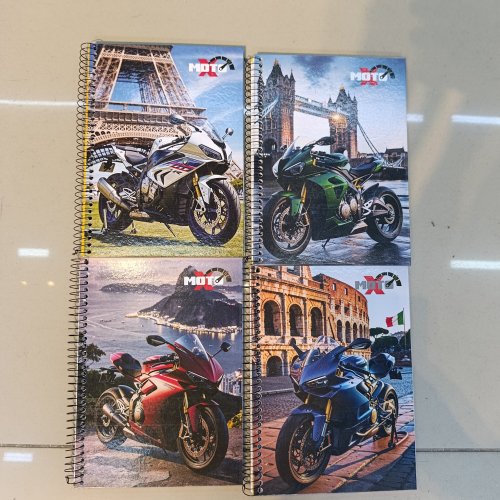 CADERNO CAPA DURA ARAMADO 96 FOLHAS X-MOTO