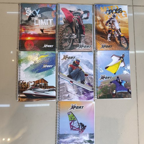CADERNO CAPA DURA ARAMADO 96 FOLHAS X-SPORTS