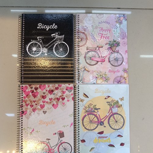 CADERNO CAPA DURA ARAMADO 96 FOLHAS BICYCLES