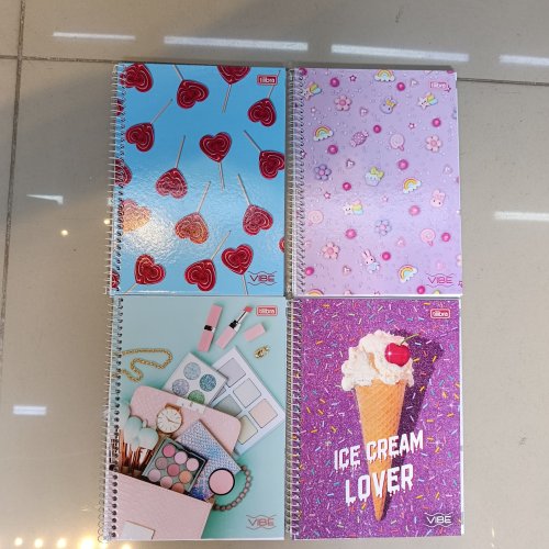 CADERNO CAPA DURA ARAMADO 80 FOLHAS VIBE