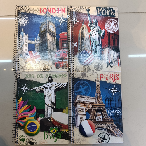 CADERNO CAPA DURA ARAMADO 96 FOLHAS CITY TOUR