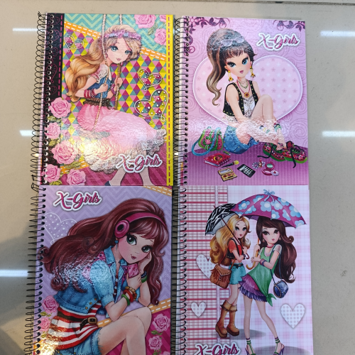 CADERNO CAPA DURA ARAMADO 96 FOLHAS X-GIRL