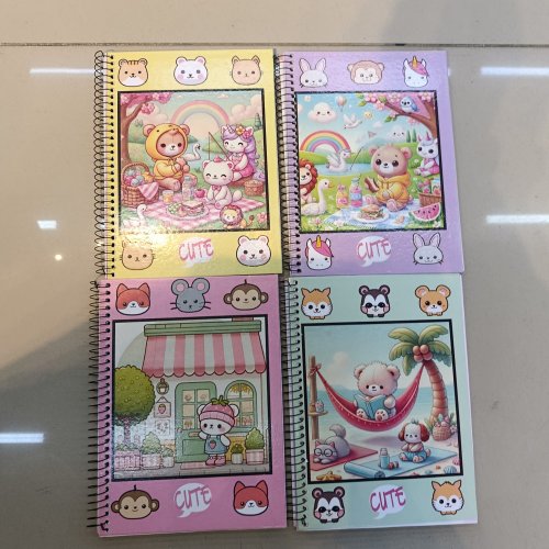 CADERNO CAPA DURA ARAMADO 96 FOLHAS CUTE