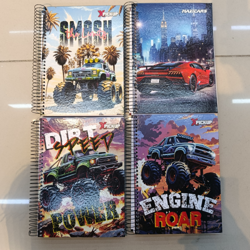 CADERNO CAPA DURA ARAMADO 200 FOLHAS X-PICKUP