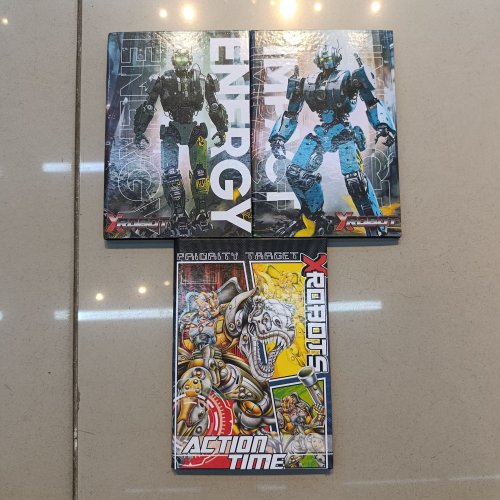 CADERNO BROCHURÃO COSTURADO PEQUENO 1/4 96 FOLHAS X-ROBOTS