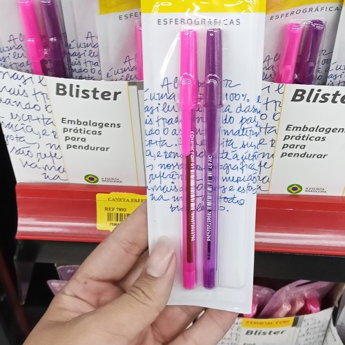 Kit 2 canetas esferográfica compactor 
Rosa e roxa