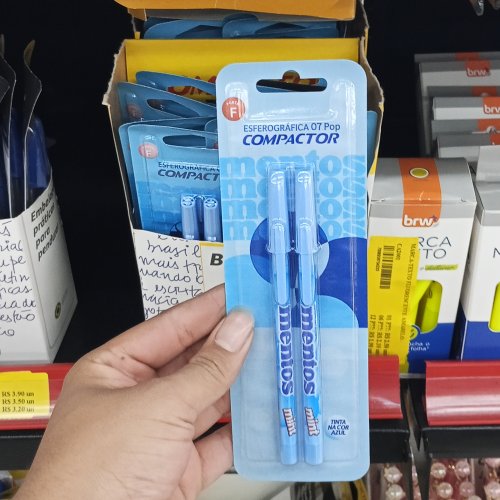 Caneta esferográfica compactor mentos azul