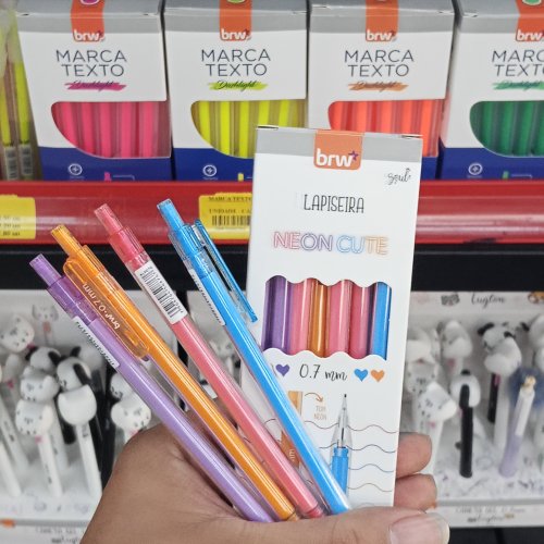 Caixa com 12 lapiseira neon cute 0.7 BRW