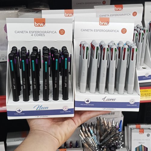Caneta esferográfica 4 cores 1.0mm BRW