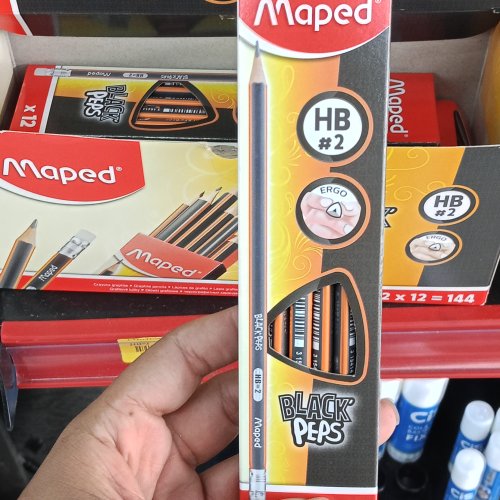 Kit 12 lápis preto black pepa MAPED