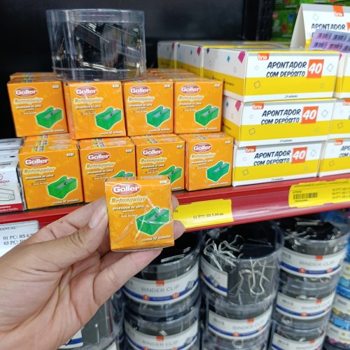 Caixa com 12 Apontador de lápis retangular GOLLER