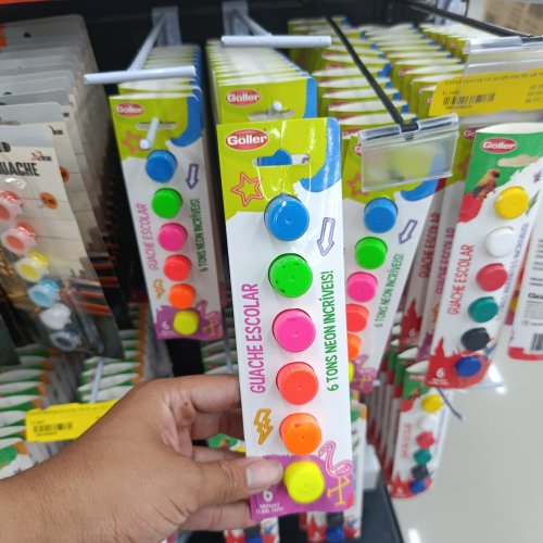 Tinta guache 6 cores neon