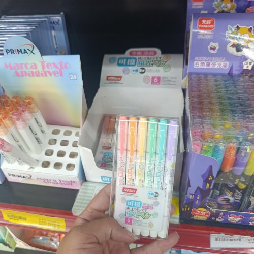 Conjunto 6 cores marca texto cores pastéis