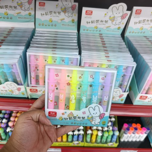 Conjunto de marca texto seringa 6 cores