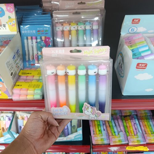 Conjunto 6 marca texto unicórnio