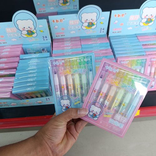 Conjunto 6 marca texto ursinho