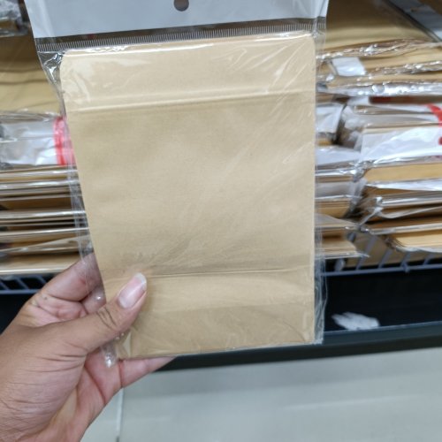 Conjunto 10 sacolas selados zip Lock Kraft liso