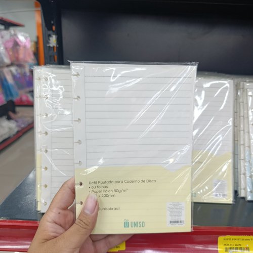 Refil pautado para caderno de disco