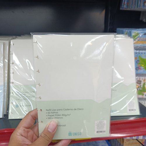 Refil liso para caderno de disco
