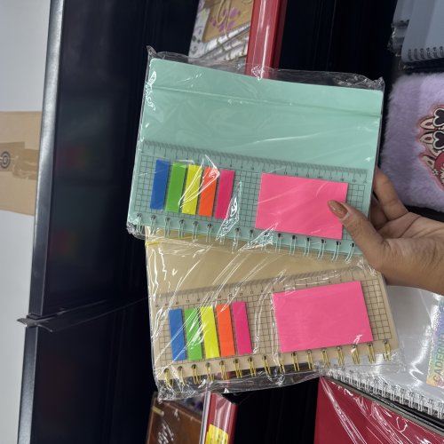 CADERNO COM BLOCO E RÉGUA