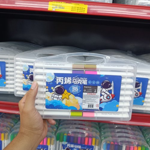 Conjunto de canetinhas acrílica com 36 cores