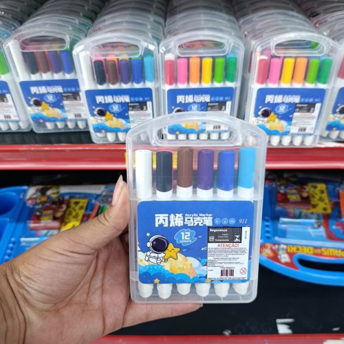 Conjunto de canetinhas acrílica 12 cores