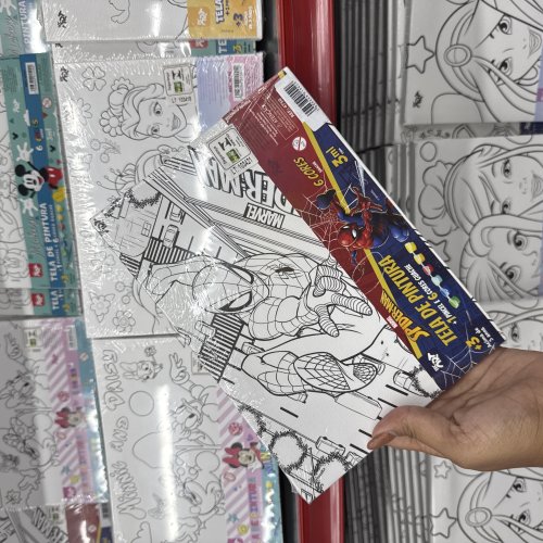 TELA DE PINTURA HOMEM ARANHA/PINCEL E TINTA