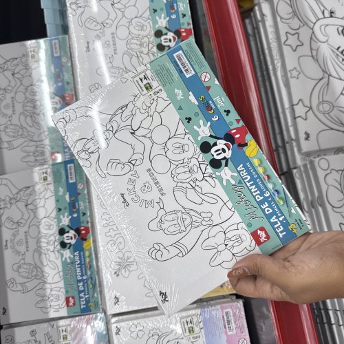 TELA DE PINTURA MICKEY PINCEL E TINTA