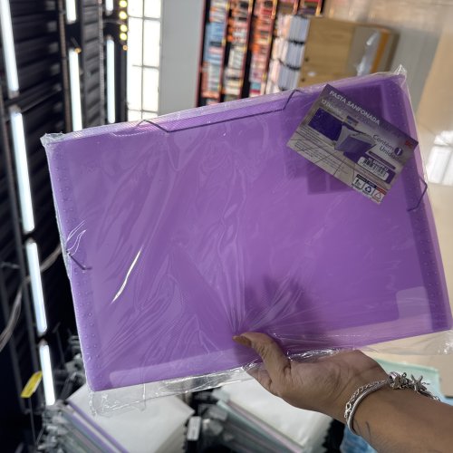 PASTA SANFONADA LINE A4 LILÁS 325mmx230mm 12 DIVISÕES