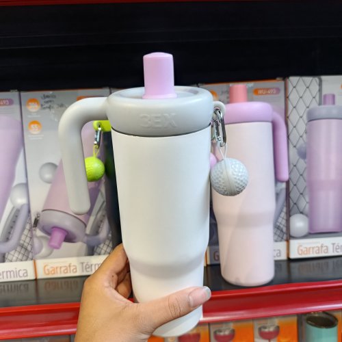 Garrafa térmica a vácuo térmica 900ml com canudo